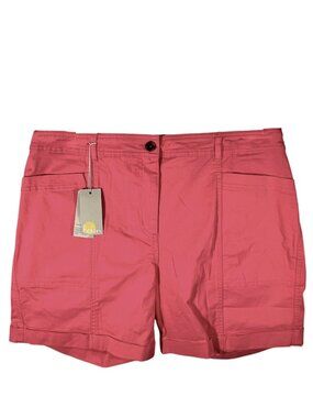 Boden Hot Pink Chino Shorts High Rise Utility Cotton Twill Womens 14 NWT